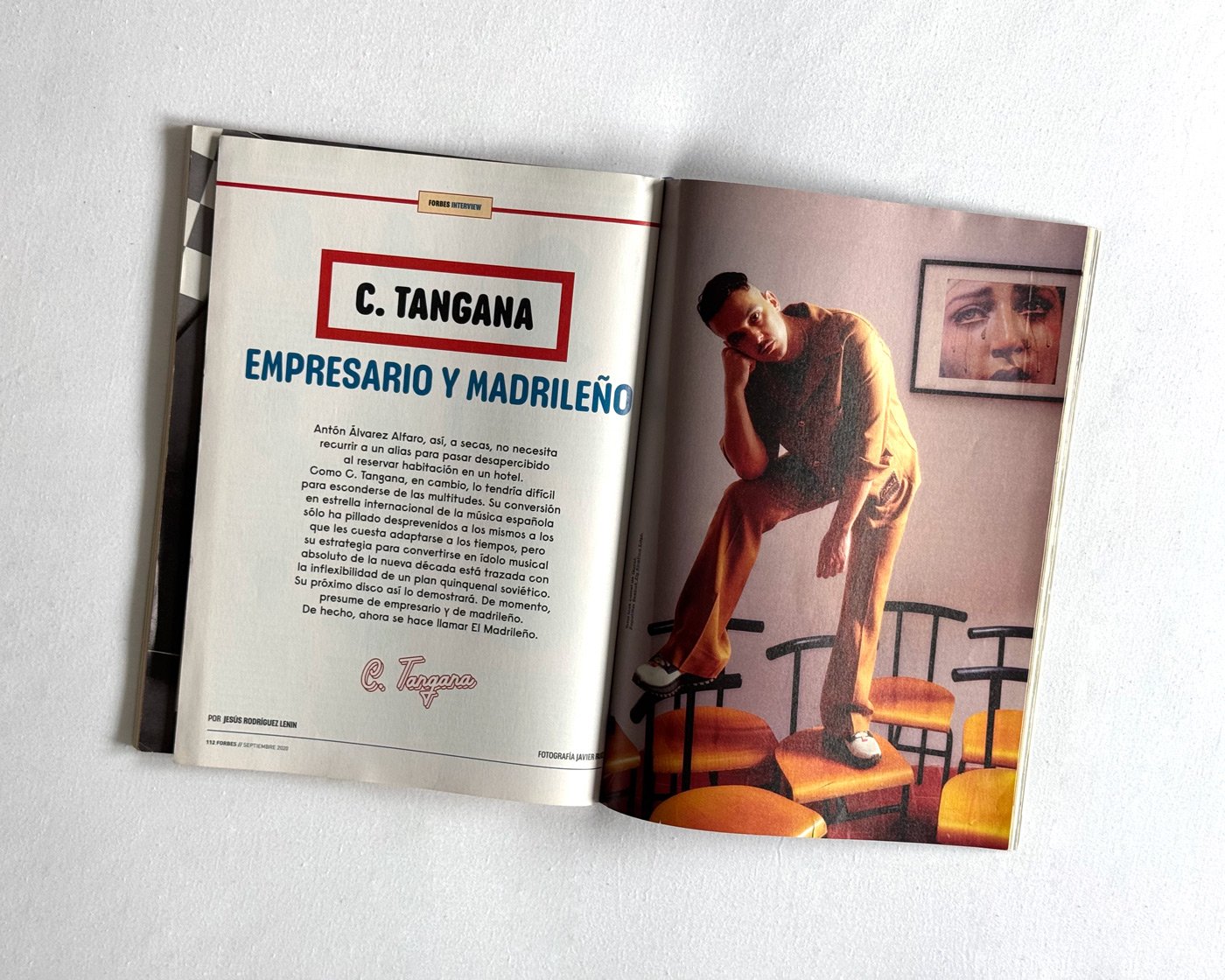 C. Tangana Forbes interview editorial spread