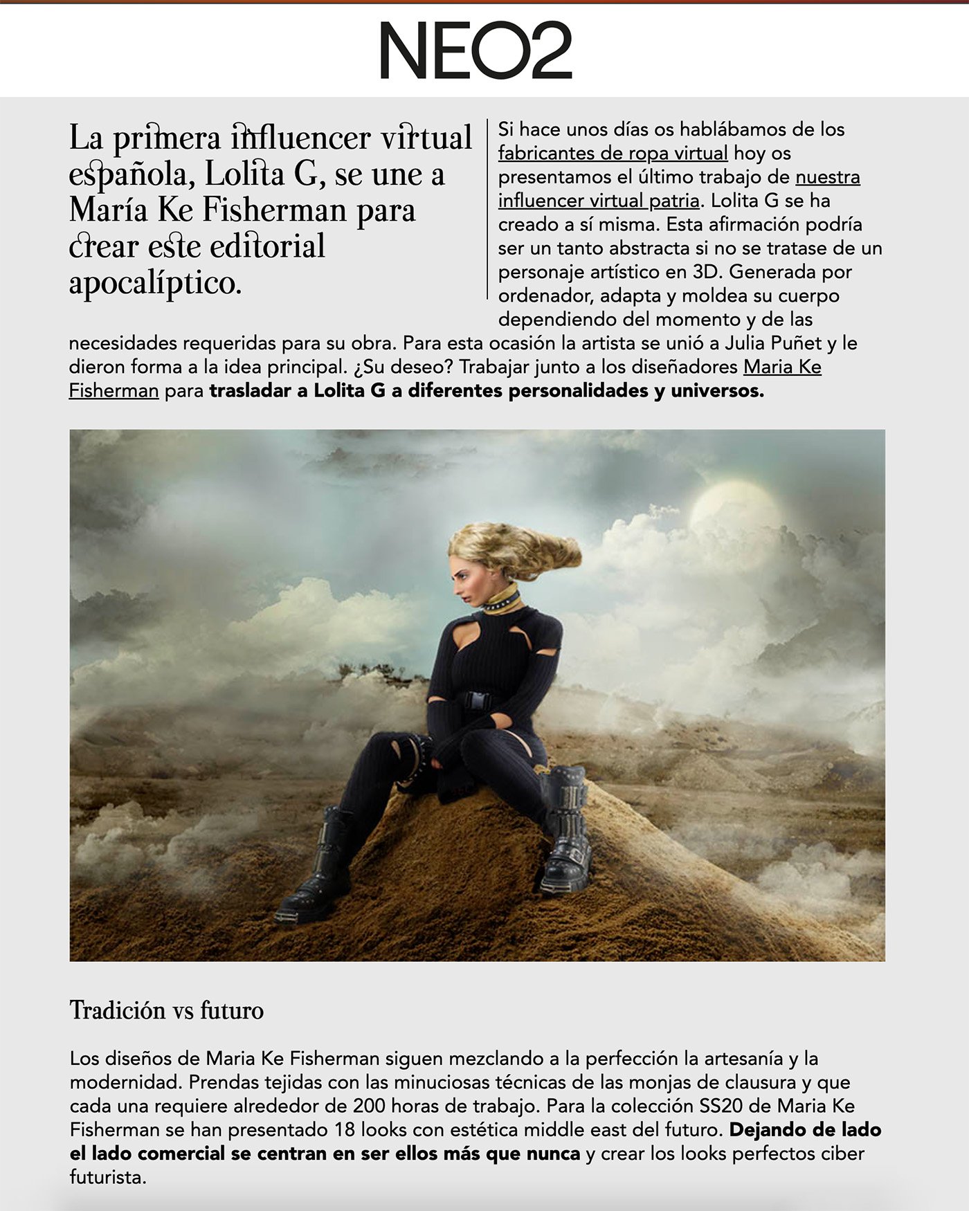Lolita G for Maria Ke Fisherman in Neo2 styled by Júlia Puñet